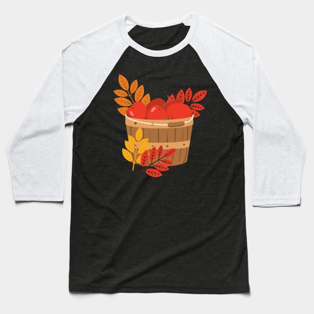 Apple Basket Baseball T-Shirt by SWON Design